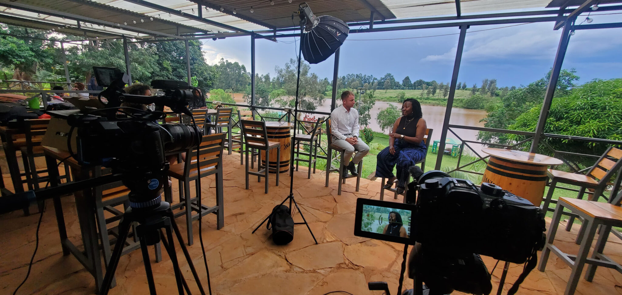 Afrovo Studios film set-up on location