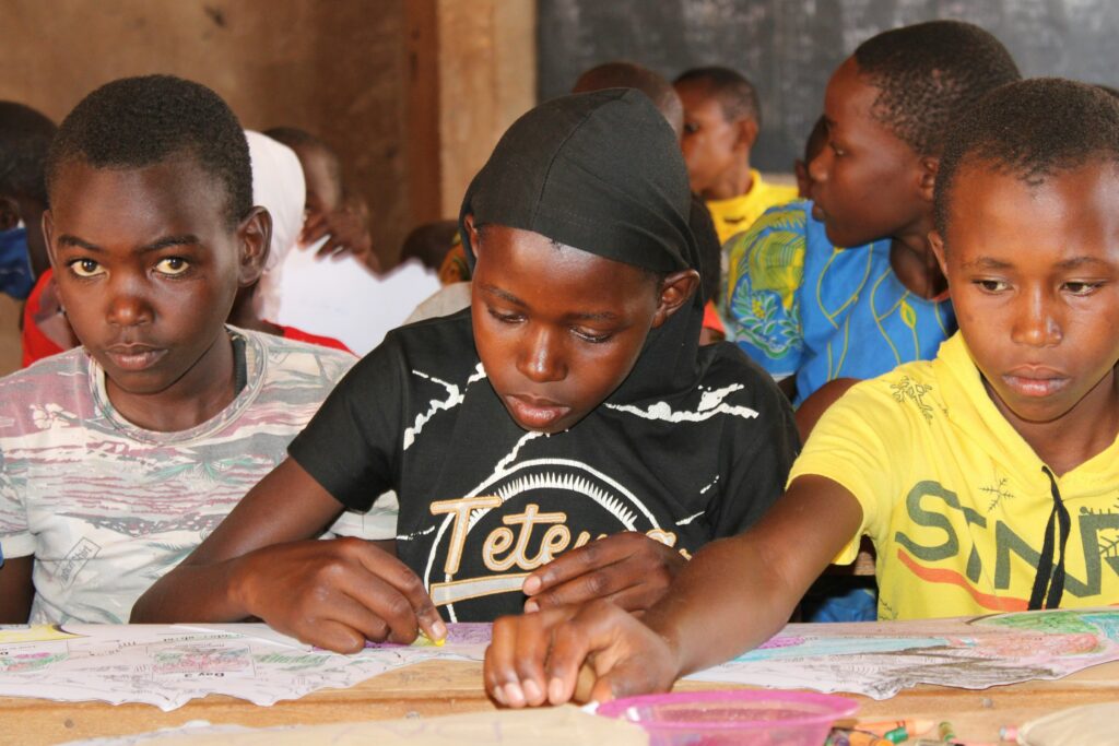 Children learning in a classroom in Mwingi, Kenya