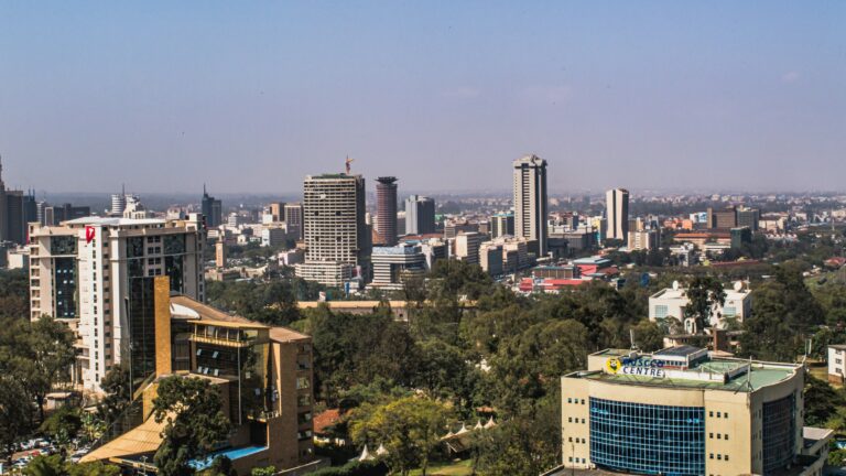 The Nairobi skyline on a sunny day